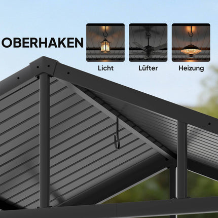 Waterproof Grill Pavilion with Steel Frame and Shelves