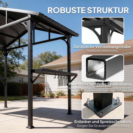Waterproof Grill Pavilion with Steel Frame and Shelves