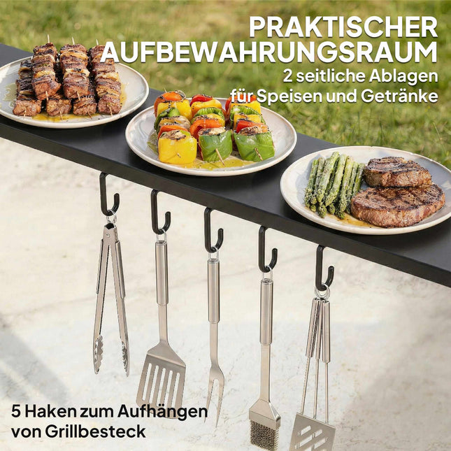 Waterproof Grill Pavilion with Steel Frame and Shelves