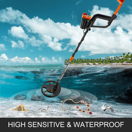 Waterproof Metal Detector With LCD, 2 Modes, Headphones