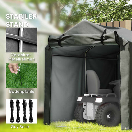 Waterproof Outdoor Storage Tent, Dark Grey, 220 x 157 x 165 cm