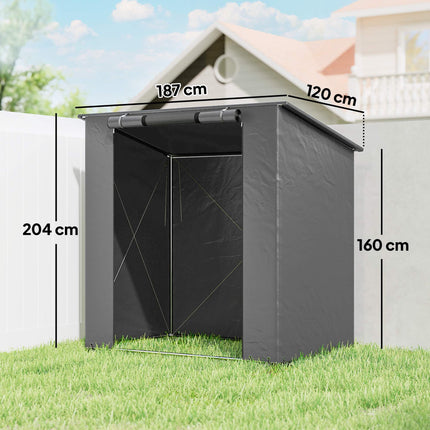 Waterproof Storage Tent 1.9x1.2m with Roll-Up Door