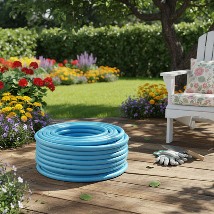 Weatherproof Garden Hose, UV-Resistant, Light Blue