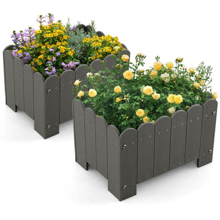 Weatherproof HDPE Planter Box Set, 45x32x30 cm, Gray