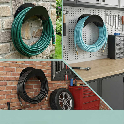 Weatherproof Iron Hose Holder Set, 3 Pack, Silver