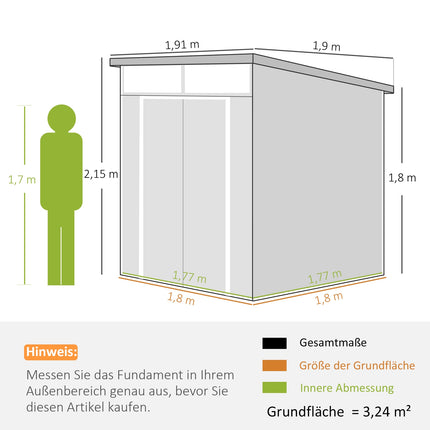Weatherproof Resin Bike Shed with Aluminum Frame, 190x191x215 cm