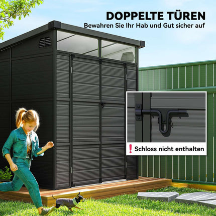 Weatherproof Resin Bike Shed with Aluminum Frame, 190x191x215 cm