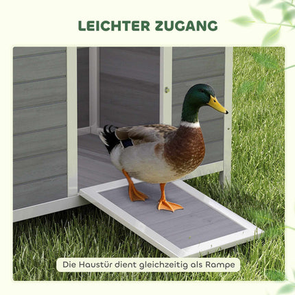 Weatherproof Wooden Duck House with Removable Floor, 93x70x72cm