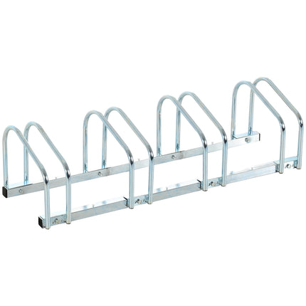 Weatherproof bike rack for 4 bikes, floor/wall mount