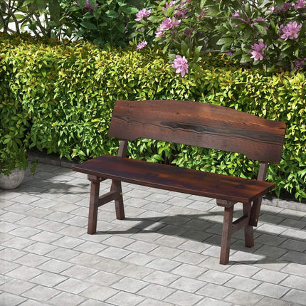 Weatherproof garden bench with backrest can hold up to 325 kg. Park bench seat 120 x 51 x 78 cm