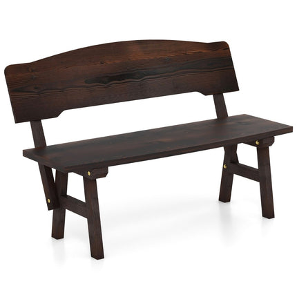 Weatherproof garden bench with backrest can hold up to 325 kg. Park bench seat 120 x 51 x 78 cm