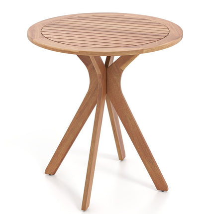 Weatherproof garden table made of acacia wood Round wooden table Side table Balcony table Bistro table