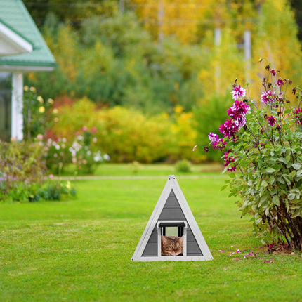 Weatherproof wooden cat house