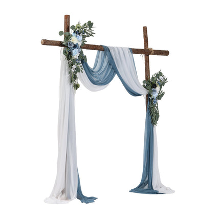 Wedding Arch Flowers Kit – Blue Silk, Drapes, 4-Piece