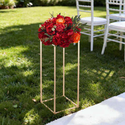 Wedding Flower Stand Set, 10 Pack 23.6 In Gold Columns