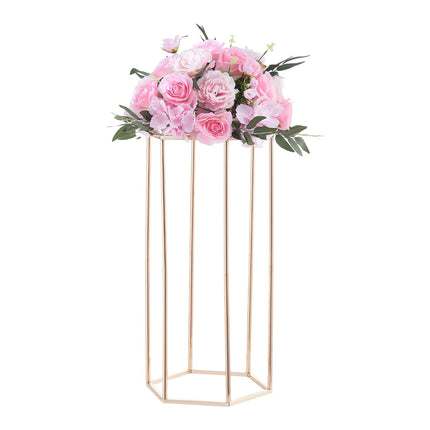 Wedding Flower Stand Set, 10 Pack 23.6 In Hexagon, Gold