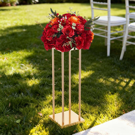 Wedding Flower Stand Set, 10-Pack 23.6-Inch Gold Columns