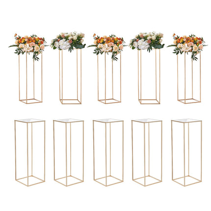 Wedding Flower Stand Set, 10 Pack, 31.5 In, Gold