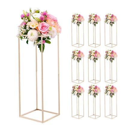 Wedding Flower Stands, 10-Pack 31.5 Inch Gold Columns