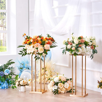 Wedding Flower Stands, 4-Pack Gold Iron Columns 60cm