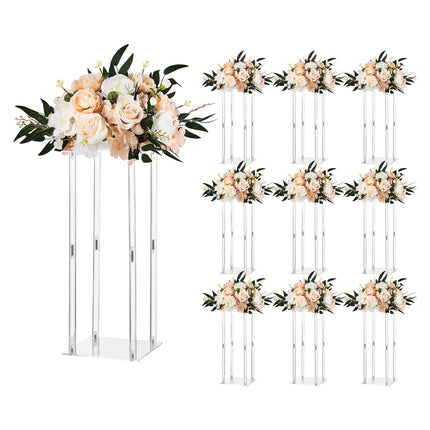 Wedding Flower Stands Set, 10-Pack 50cm Acrylic Columns