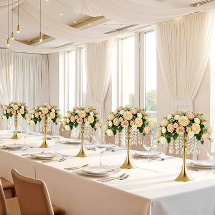 Wedding Flower Vase Set, 20-Pack 33.5 cm Gold Crystal