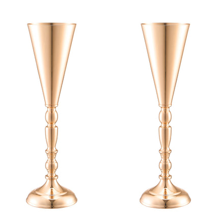 Wedding Trumpet Vase Set, 10 Pack, 43 cm Gold Metal