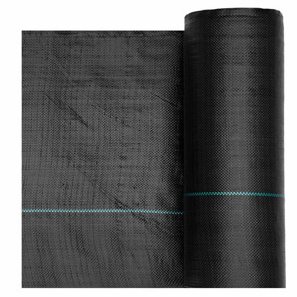 Weed Barrier Fabric, 2-Pack 4 x 50 ft Woven PP, Black