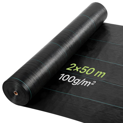 Weed Barrier Fabric 2 x 50m, 100g/m² Woven PP