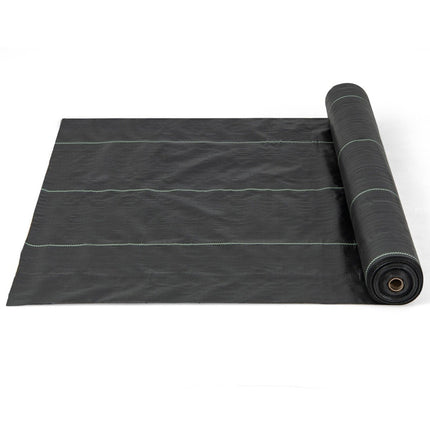 Weed control fleece 50m² garden fleece against weeds weed film PP black 25 x 2m-100 g/m²