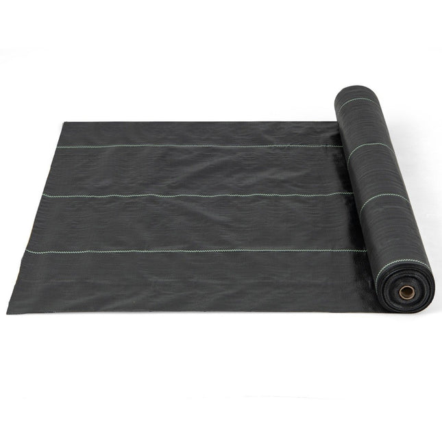 Weed control fleece 50m² garden fleece against weeds weed film PP black 25 x 2m-100 g/m²