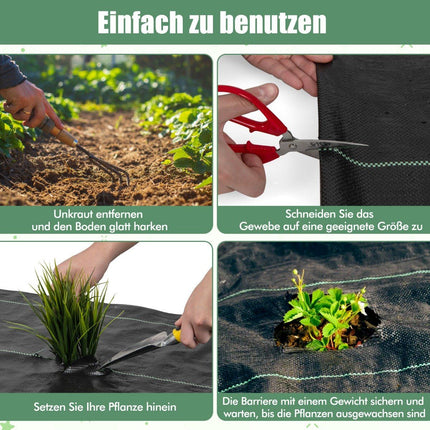 Weed control fleece 50m² garden fleece against weeds weed film PP black 50 x 1m-60 g/m²
