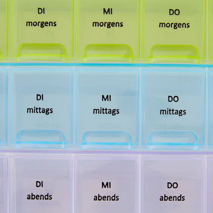 Weekly Pill Box, 7-Day Organizer with 3 Compartments