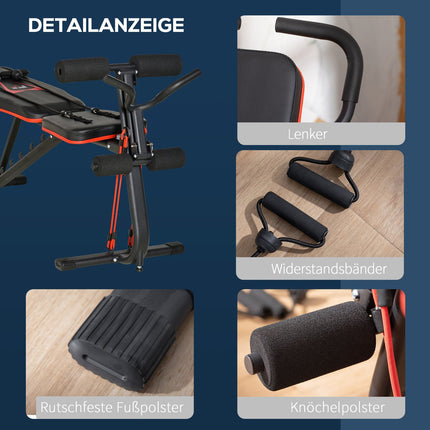 Adjustable weight bench, 6-position backrest, 150 kg capacity