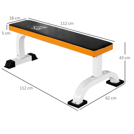Multifunctional flat weight bench - steel, black, home use