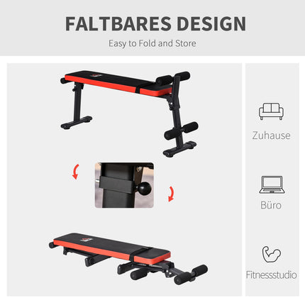 Folding multifunctional weight bench, 110 kg capacity, steel