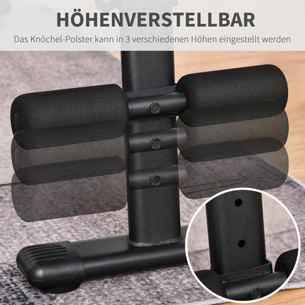 Folding multifunctional weight bench, 110 kg capacity, steel