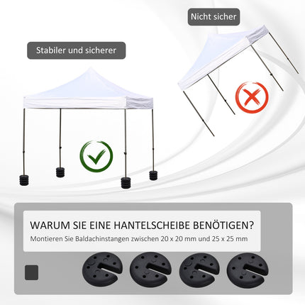 Party tent weight – Fillable up to 5 kg, black HDPE, Ø25x6 Cm