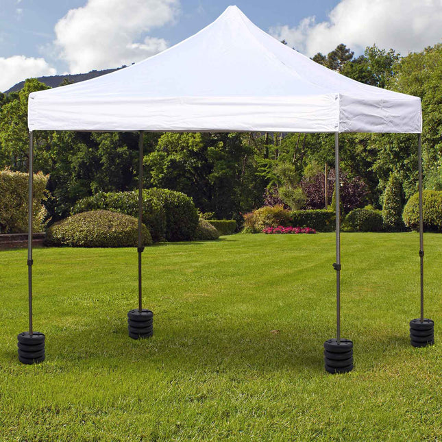 Party tent weight – Fillable up to 5 kg, black HDPE, Ø25x6 Cm