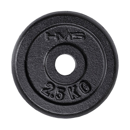 Weight Plate 2.5 kg, Black, Cast Iron