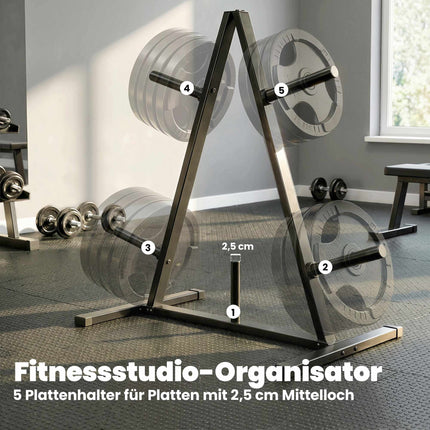 Weight Plate Rack for 2.5 cm Plates, 200 kg Capacity