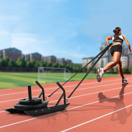 Weight Training Pull Sled With Handle, Steel, Fits 1 in and 2 in