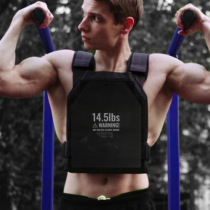 Weight Vest Plates, 14.5 lb Pair, Steel, Contoured