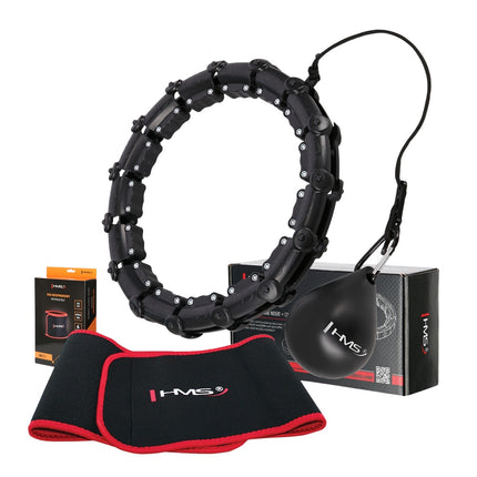 Weighted Hula Hoop with Waist Support, Black/Red