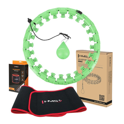 Weighted Hula Hoop with Waist Support, Green/Red