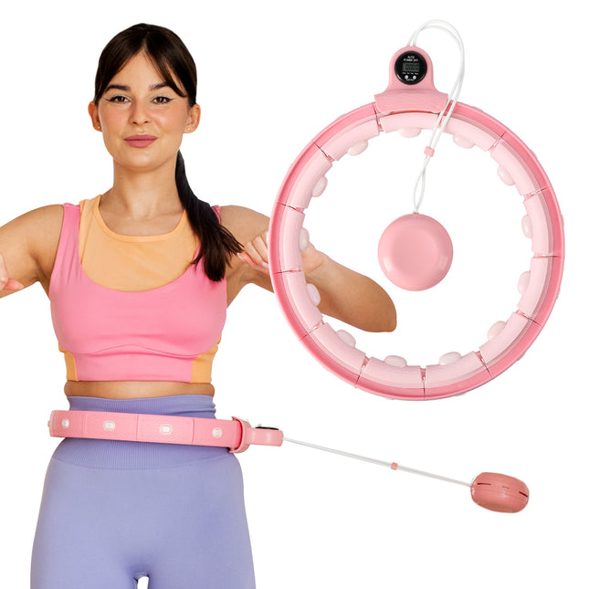 Weighted Pink Hula Hoop with Counter