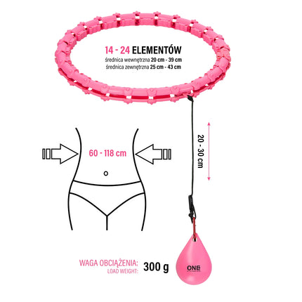 Weighted Pink Hula Hoop with Waist Support