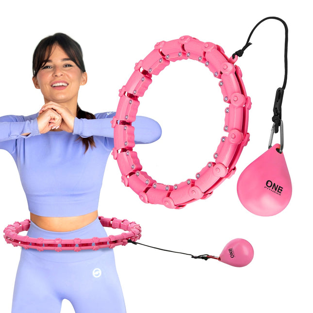 Weighted Pink Hula Hoop with Waist Support