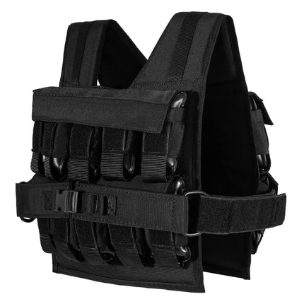 Weighted Workout Vest, Adjustable 20 kg, Black