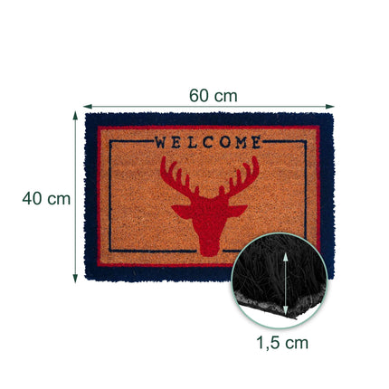 Welcome Coir Doormat, Non-Slip, 60x40 cm